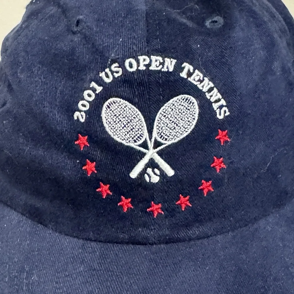 US Open 2001 Hat Cap Blue Twins Enterprise StrapBack Mens Tennis Embroidered